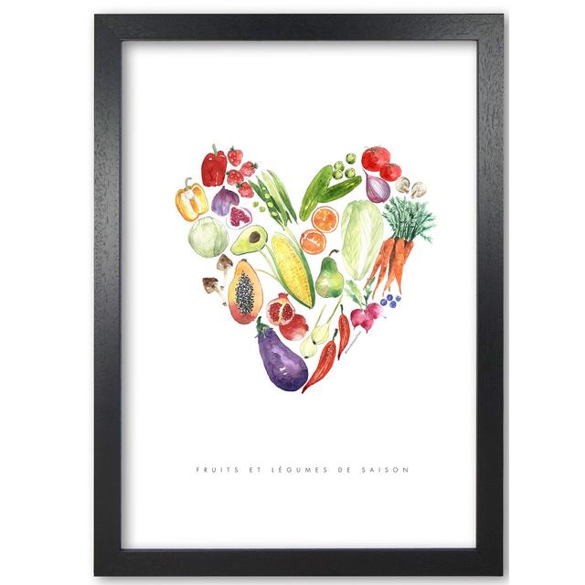 Fruit And Vegetables - Print East Urban Home Frame Options: Black Grain, Size: 29.7 cm H x 21 cm W x 5 cm D on Productcaster.