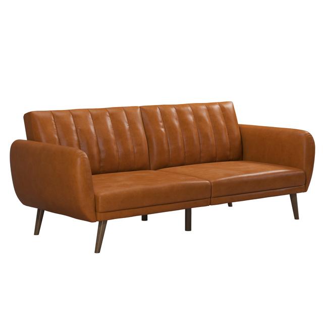 Sofa Laken aus Echtleder ScanMod Design Größe: 78,74 cm H x 208 cm B x 88 cm T, Polsterfarbe: Kamelfarben on Productcaster.