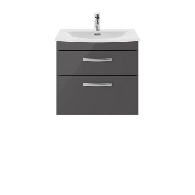 610mm Wall Hung Single Vanity Unit Nuie Vanity Unit Colour: Grey on Productcaster.