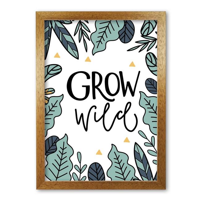 Grow Wild Floral - Painting East Urban Home Format: Honey Oak Frame, Size: 85 cm H x 60 cm W x 5 cm D on Productcaster.