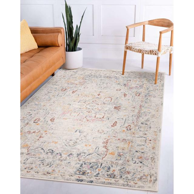 Massey Laleh Cream/Yellow/Blue Rug Latitude Vive Rug Size: Rectangle 160 x 230cm on Productcaster.