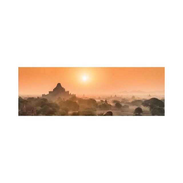 Dhammayangyi Temple at Sunrise, Bagan, Myanmar by Jan Becke - Wrapped Canvas Panoramic Photograph Union Rustic Size: 50.8cm H x 152.4cm W x 1.91cm D on Productcaster.