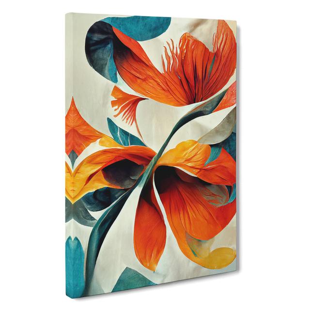 Abstract Floral Painting No.3 - Wrapped Canvas Print Marlow Home Co. Format: Wrapped Canvas, Size: 50cm H x 35cm W x 3cm D on Productcaster.