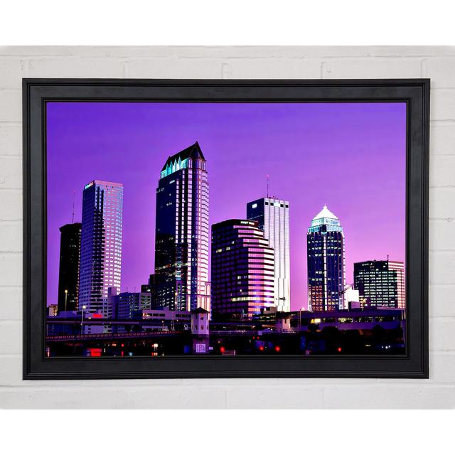 Detroit Skyline - Single Picture Frame Art Prints Ebern Designs Size: 59.7cm H x 84.1cm W x 1.5cm D on Productcaster.