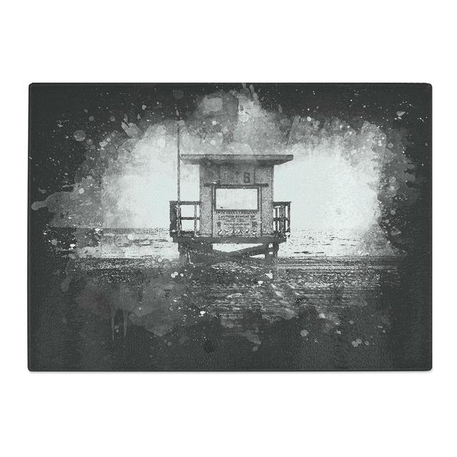 Tempered Glass Lifeguard Station upon the Beach Chopping Board East Urban Home Size: 28.5 cm x 39 cm on Productcaster.