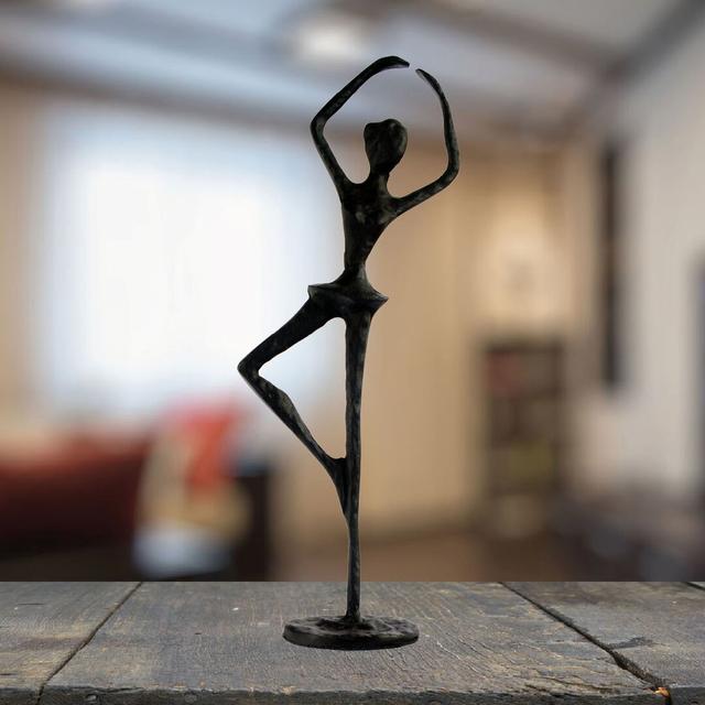 Rocky BALLET GIRL Iron Figurine 25cm Brambly Cottage Finish: Mocha on Productcaster.