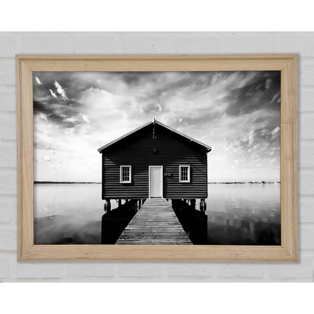 Wasserhaus B N W Gerahmter Druck Haus am Meer Größe: 21,1 cm H x 29,7 cm B x 1,5 cm T on Productcaster.