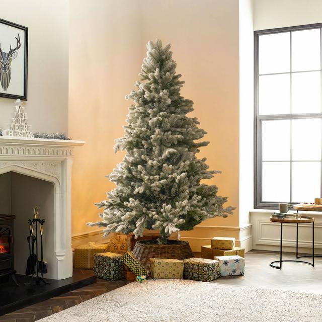 Lighted Snowy Flocked Tree Artificial Christmas Tree Only The Seasonal Aisle Size: 6 ft. on Productcaster.