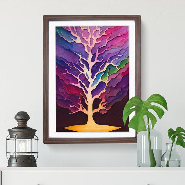 XV1022-4281X Sublime Tree No.1 Abstract - Print Metro Lane Matte Colour: White, Format: Walnut Framed Paper, Size: 66cm H x 48cm W on Productcaster.