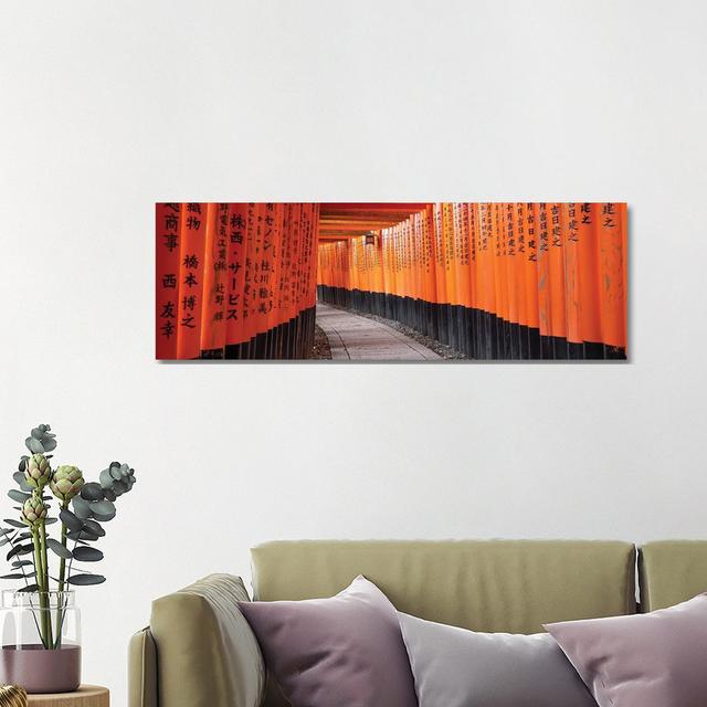 Red Torii Gates at the Fushimi Inari Taisha Shrine, Kyoto, Japan by Jan Becke - Wrapped Canvas Panoramic Photograph Brayden Studio Size: 40.64cm H x 1 on Productcaster.