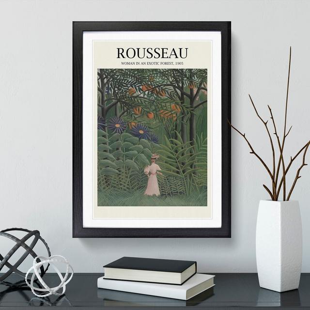 Woman Walking in an Exotic Forest Print by Henri Rousseau - Picture Frame Painting East Urban Home Size: 36cm H x 27cm W x 2cm D, Frame Option: Black on Productcaster.