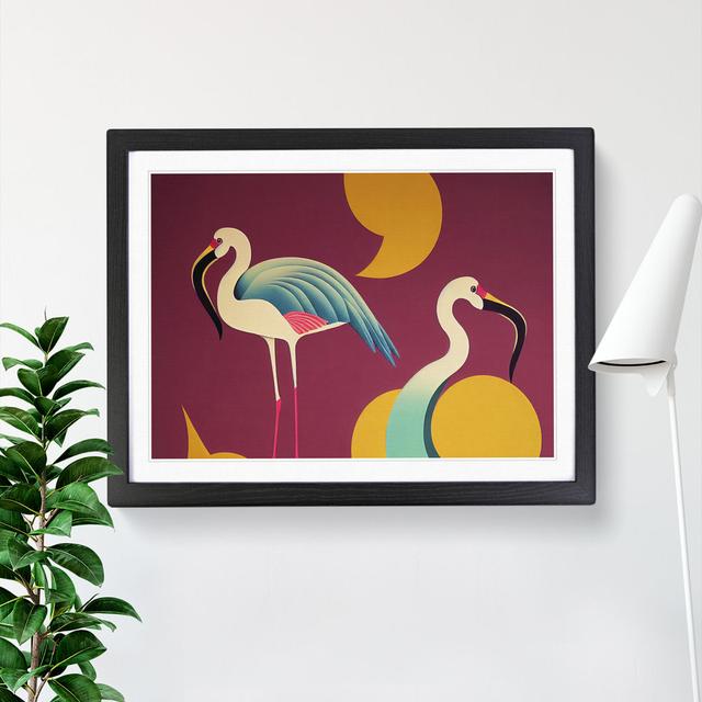 Flamingo - Picture Frame Graphic Art Bay Isle Home Size: 25cm H x 34cm W x 2cm D, Frame Colour: Black on Productcaster.