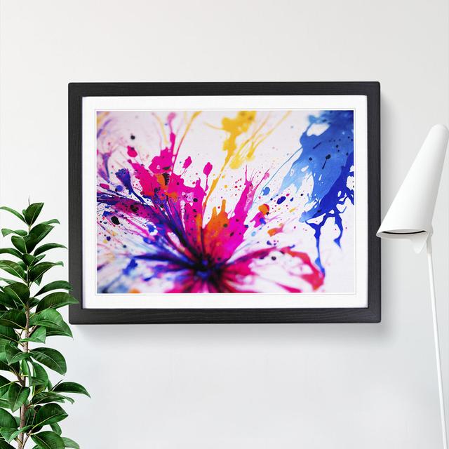 Flower Splash Vol.4 Abstract - Picture Frame Painting Marlow Home Co. Size: 25cm H x 34cm W x 2cm D, Frame Colour: Black on Productcaster.