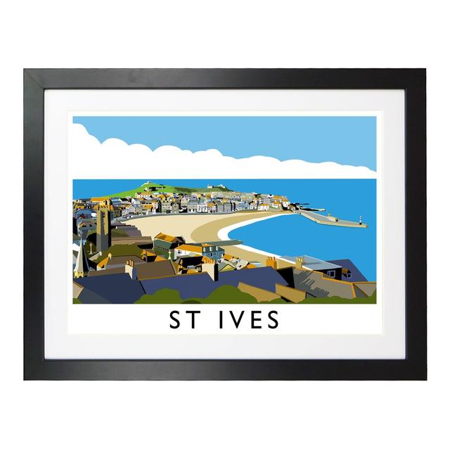 St Ives by Richard O'Neil - Graphic Art Print on Paper East Urban Home Format: Black Wood Frame, Size: 33.5 cm H x 43.5 cm W x 2.2 cm D on Productcaster.