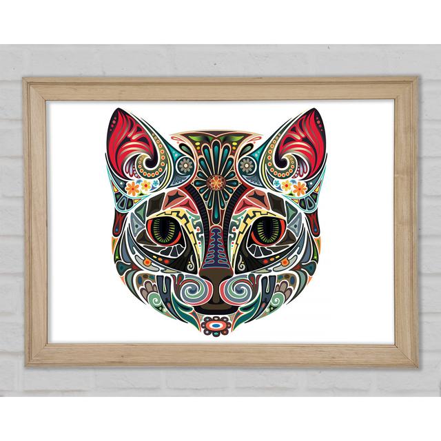 Indian Cat - Single Picture Frame Art Prints Latitude Vive Size: 21cm H x 29.7cm W x 1.5cm D, Format: Natural Framed Paper on Productcaster.