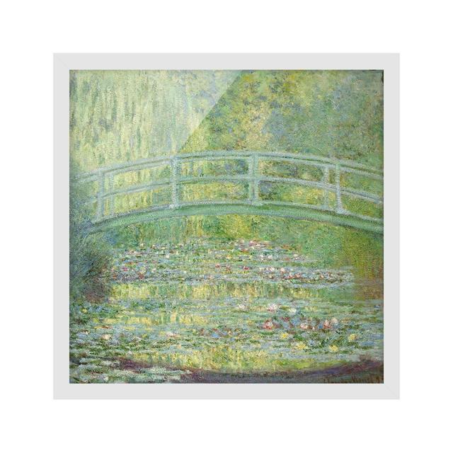 Japanese Bridge by Claude Monet - Picture Frame Painting Rosalind Wheeler Frame Option: White Framed, Size: 50cm H x 50cm W x 2cm D on Productcaster.