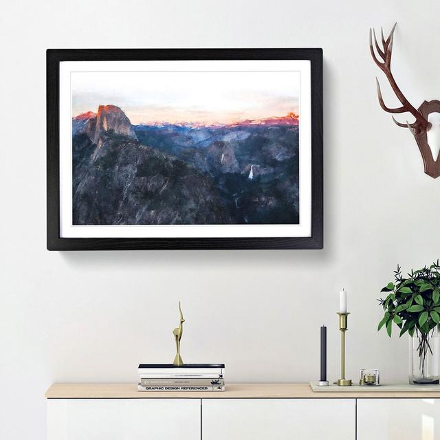 Half Dome Falls - Picture Frame Painting Print East Urban Home Size: 62cm H x 87cm W x 2cm D, Frame Option: Black Framed on Productcaster.