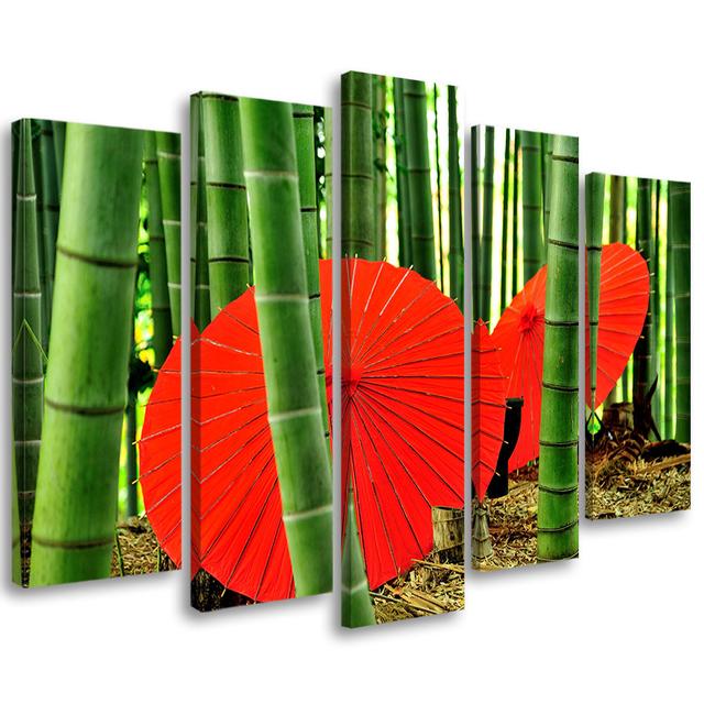 Canvas Print Japan Bamboo Umbrellas Bay Isle Home Size: 100cm H x 150cm W on Productcaster.