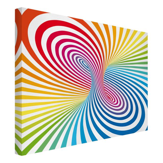 Colour Tornado - Wrapped Canvas Graphic Art Ivy Bronx Size: 60cm H x 80cm W on Productcaster.