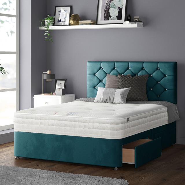 Farallones Upholstered Headboard Rosdorf Park Colour: Mallard, Size: Double (4'6) on Productcaster.