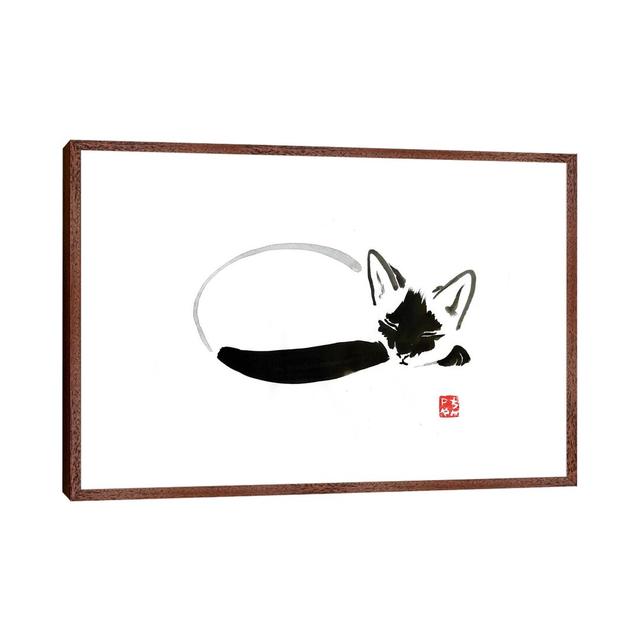 Sleeping Siamese Cat by Péchane - Print on Canvas Bloomsbury Market Size: 66.04cm H x 101.6cm W x 3.81cm D, Format: Classic Brown Wood Framed on Productcaster.