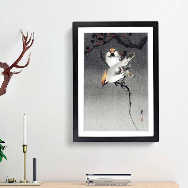 Bohemian Waxwing Birds by Ohara Koson - Picture Frame Painting Print East Urban Home Frame Option: Black Framed, Size: 36cm H x 27cm W x 2cm D on Productcaster.