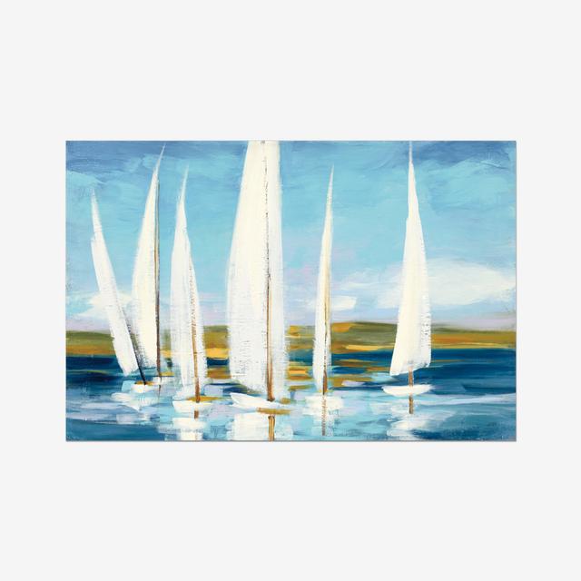 Horizon by Julia Purinton - Wrapped Canvas Painting Print Blue Elephant Format: Wrapped Canvas, Size: 20cm H x 30cm W on Productcaster.