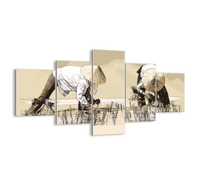 Good Harvests - 5 Piece Unframed Graphic Art Print Set on Glass Ebern Designs Size: 70cm H x 125cm W x 1.8cm D on Productcaster.