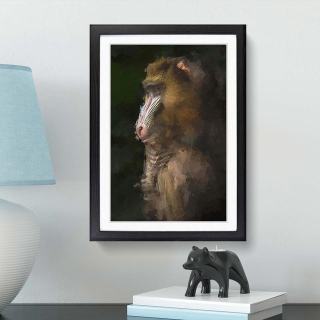 Mandrill Monkey in Abstract - Picture Frame Graphic Art Print East Urban Home Frame Option: Black, Size: 60cm H x 40cm W x 2cm D on Productcaster.