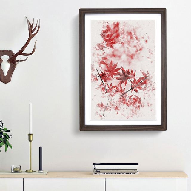 Red Leaves of a Maple Tree - Picture Frame Painting Print East Urban Home Frame Option: Walnut Framed, Size: 33cm H x 24cm W x 2cm D on Productcaster.