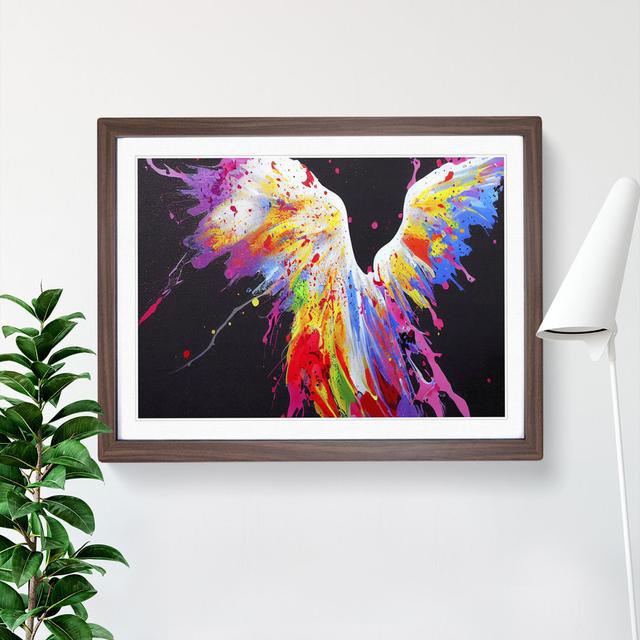 Angel Painted Vol.1 Abstract - Single Picture Frame Print 17 Stories Size: 46cm H x 64cm W, Frame Colour: Brown on Productcaster.