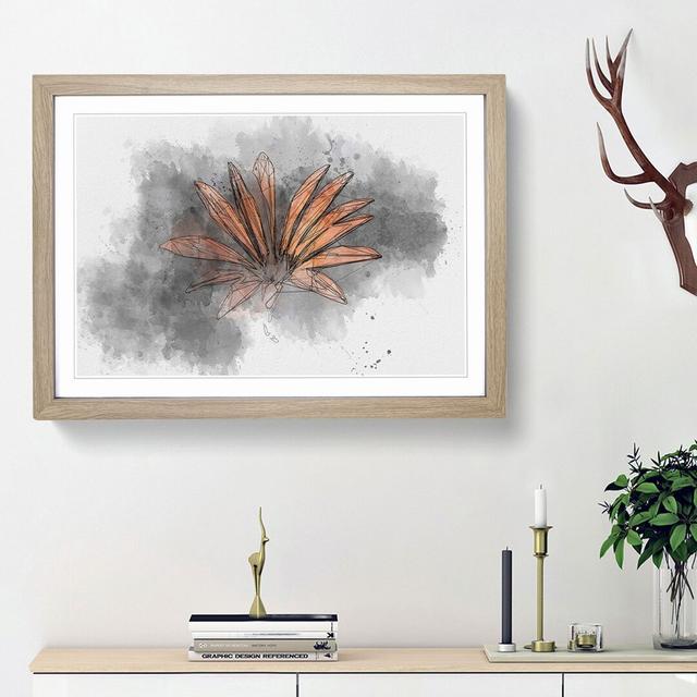 Orange Flower in Bloom in Abstract - Picture Frame Graphic Art Print East Urban Home Size: 27cm H x 36cm W x 2cm D, Frame Option: Oak Framed on Productcaster.