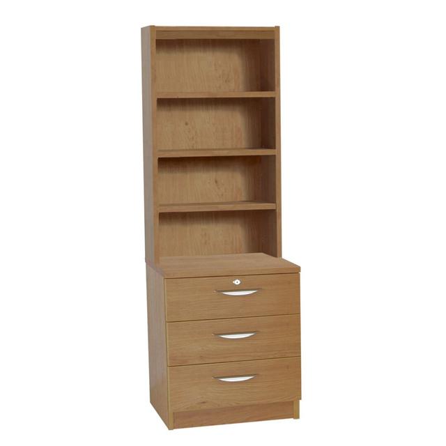 Brenai 3 -Drawer 3 -Shelf Storage Cabinet Ebern Designs Finish: English Oak on Productcaster.