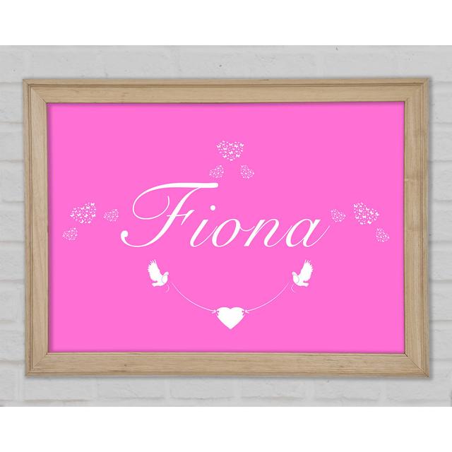 Girls Room Quote Your Name In Hearts Vivid Pink Framed Print Happy Larry Size: 29.7cm H x 42cm W x 1.5cm D on Productcaster.