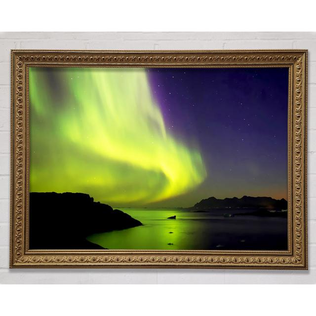 Northern Lights River Flow Framed Print Bright Star Size: 59.7cm H x 84.1cm W x 3cm D on Productcaster.