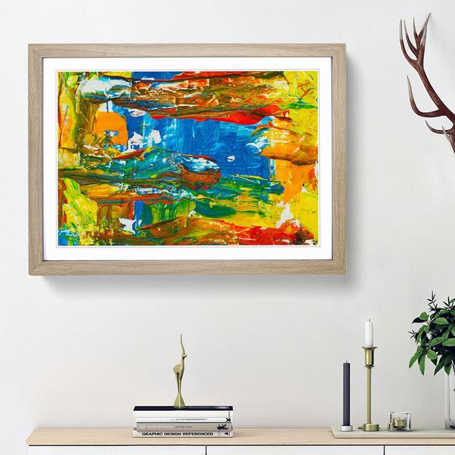 Abstract Art Painting Vol.178 by S.Johnson - Picture Frame Painting Print East Urban Home Size: 62cm H x 87cm W x 2cm D, Frame Option: Oak Framed on Productcaster.