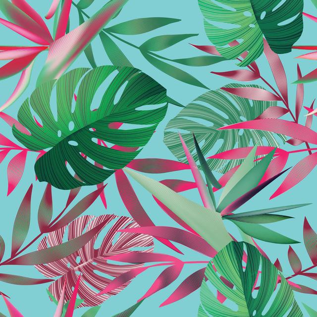 Jacobi Tropical Flowers by Zeffir - Unframed Graphic Art on Canvas Pergo Classics Size: 122cm H x 122cm W x 3.8cm D on Productcaster.