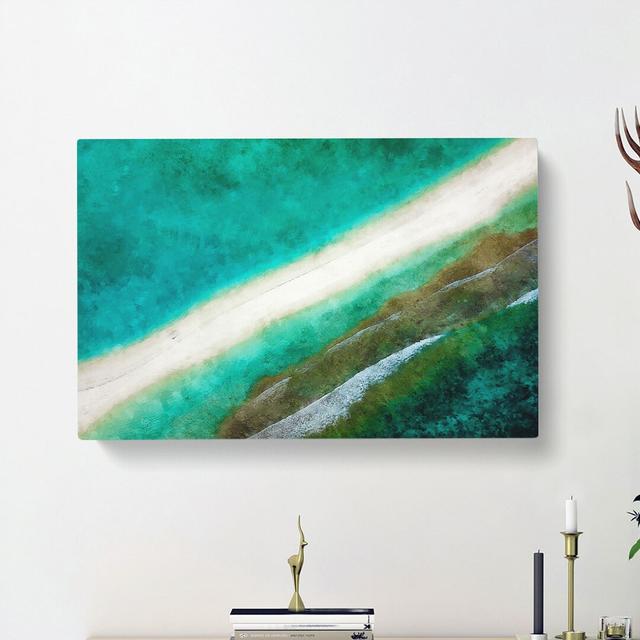 Layers Of Beach In The Maldives - Wrapped Canvas Painting East Urban Home Size: 40cm H x 60cm W x 3cm D on Productcaster.