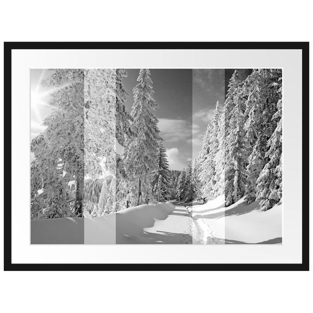 Gerahmtes Poster Winterlandschaft mit Bäumen East Urban Home Größe: 60 cm H x 80 cm B on Productcaster.