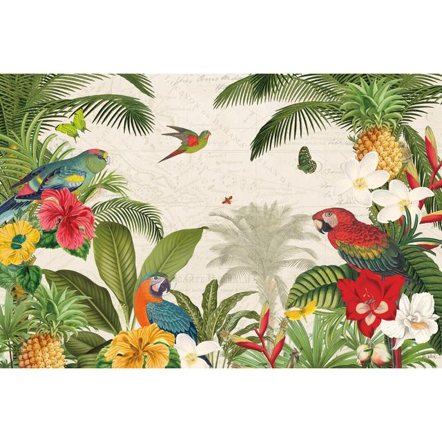 Parrot Paradise I by Katie Pertiet - Wrapped Canvas Painting Beachcrest Home Size: 81cm H x 122cm W on Productcaster.