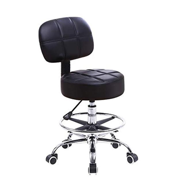 Height Adjustable Swivel Bar Stool URBNLIVING Upholstery Colour: Black on Productcaster.