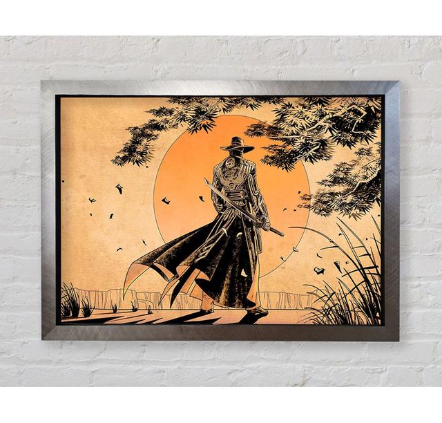 Japanese Samurai Sunset - Single Picture Frame Art Prints Bright Star Size: 84.1cm H x 118.9cm W x 3.4cm D on Productcaster.