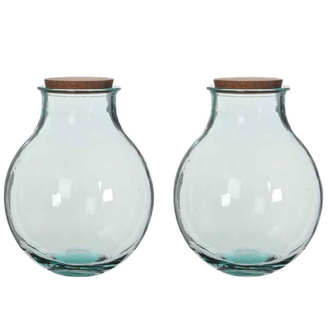 Athena Glass Table Vase (Set of 2) Beachcrest Home on Productcaster.