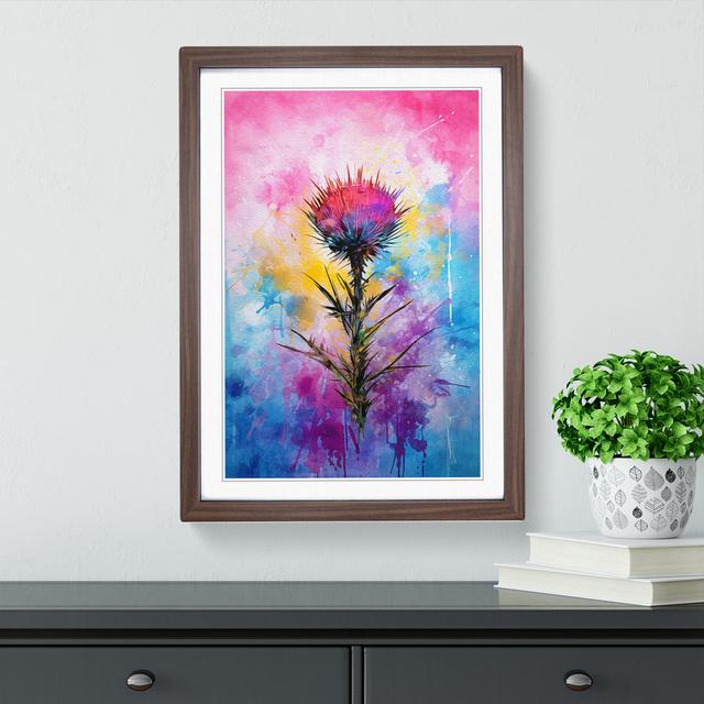 Thistle Abstract - Single Picture Frame Print on Wood Marlow Home Co. Format: Walnut Framed, Size: 64cm H x 46cm W on Productcaster.