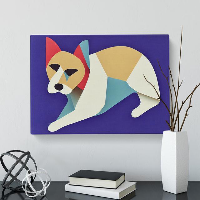 Dog Art Abstract - Wrapped Canvas Graphic Art Marlow Home Co. Size: 40cm H x 60cm W x 3cm D on Productcaster.