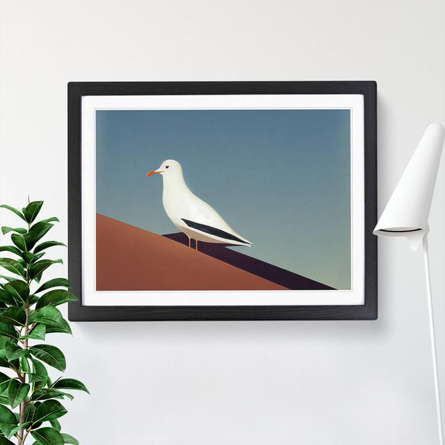 Minimalist Seagull - Picture Frame Graphic Art 17 Stories Frame Colour: Black Framed, Size: 46cm H x 64cm W on Productcaster.