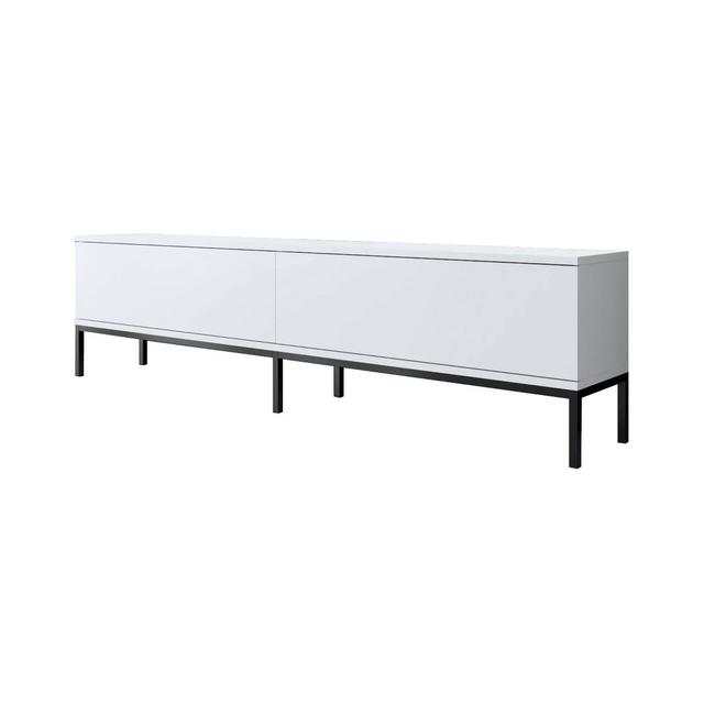 TV stand Dpetrell, Living room sideboard, Low cabinet for TV, 180x30h47 cm, Black and Silver Fairmont Park Colour: White/Black on Productcaster.