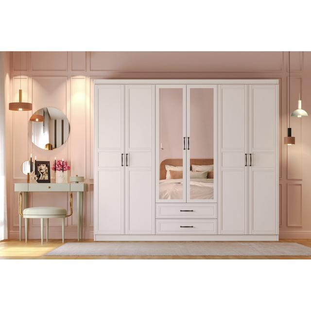 Berend 6 Door Manufactured Wood Wardrobe Brayden Studio Size: 212cm H x 54cm W x 44.2cm D on Productcaster.