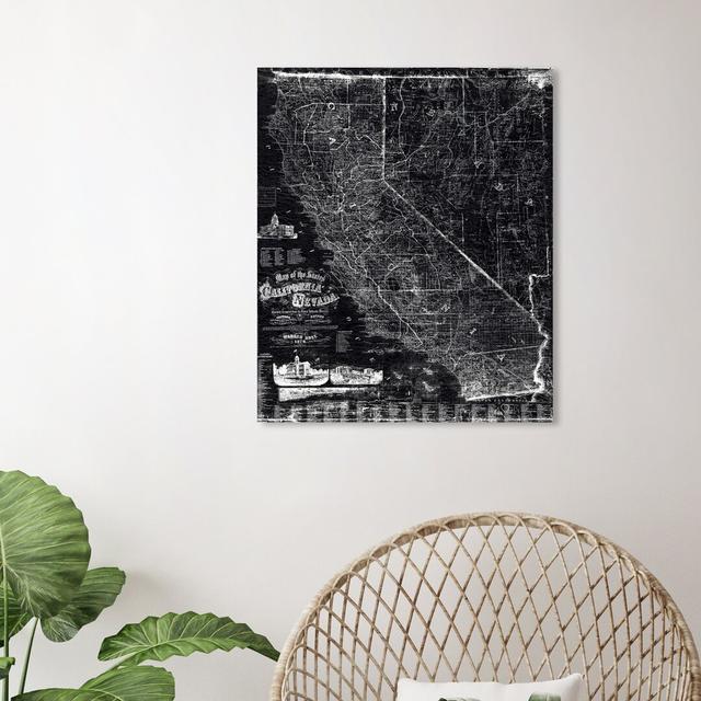 Map Of California And Nevada 1876 - No Frame Print on Canvas East Urban Home Size: 71.1 cm H x 61 cm W on Productcaster.