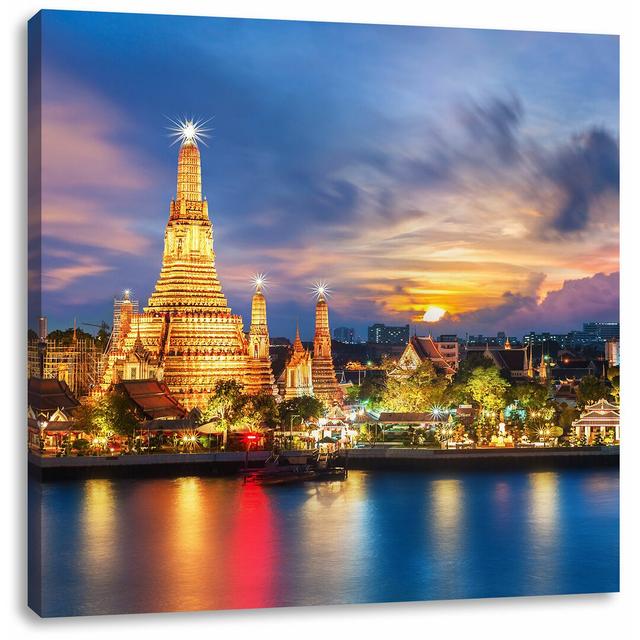 Leinwandbild Wat Arun Nachtansicht Tempel Bangkok Thailand East Urban Home Größe: 60 cm H x 60 cm B on Productcaster.